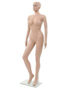 vidaXL Sexy dámska figurína so skleneným podstavcom béžová 180 cm
