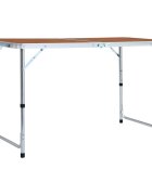 vidaXL Skladací kempingový stôl 120x60 cm hliníkový
