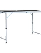 vidaXL Skladací kempingový stôl sivý 120x60 cm hliníkový