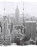 vidaXL Skladací paraván 200x170 cm potlač New Yorku čierno-biely
