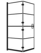 vidaXL Skladací sprchový kút ESG 120x140 cm čierny