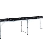 vidaXL Skladací stôl na beerpong 240 cm čierny