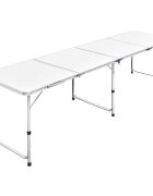 vidaXL Skladací výškovo nastaviteľný kempingový stôl 240 x 60 cm hliníkový