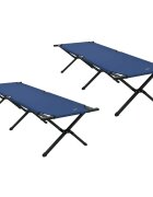 vidaXL Skladacia kempingová posteľ 2 ks Modrá 193 x 69 x 45 cm