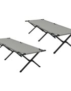 vidaXL Skladacia kempingová posteľ 2 ks Sivá 193 x 69 x 45 cm
