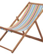 vidaXL Skladacia stolička látka a drevený rám viacfarebná