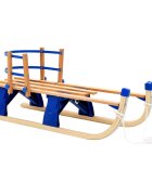 vidaXL Skladacie snehové sánky s operadlom drevo 119 cm