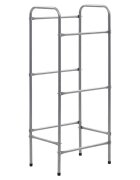 vidaXL Skladovací regál na 3 prepravky strieborný 50x33x116 cm oceľ