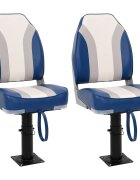 vidaXL Sklápacie stoličky na loď 2ks vysoká opierka