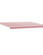 vidaXL Sklopná markíza Červená a Biela 450 × 350 cm Polyester