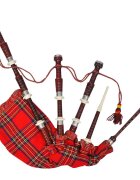 vidaXL Škótske gajdy goralské červený tartan Royal Stewart