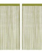 vidaXL Šnúrkový záves 2 ks 140x250 cm zelený