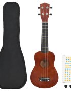 vidaXL Sopránové ukulele s taškou pre deti prírodné 21"
