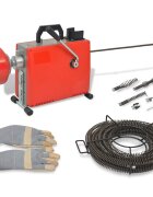 vidaXL Špirálový čistič odtokov 250 W 15mx16mm 45mx95mm