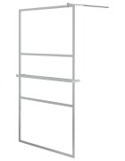 vidaXL Sprchová stena s policou chróm 115x195 cm ESG sklo a hliník
