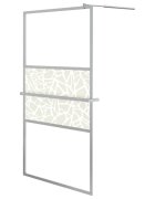 vidaXL Sprchová stena s policou chróm 115x195 cm ESG sklo a hliník