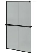 vidaXL Sprchová stena s policou čierna 118x190 cm ESG sklo a hliník