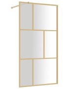 vidaXL Sprchová zástena s priehľadným ESG sklom zlatá 115x195 cm