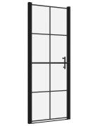 vidaXL Sprchové dvere čierne 81x195 cm tvrdené sklo
