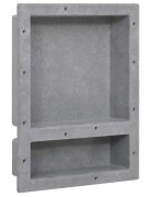 vidaXL Sprchový výklenok s 2 priehradkami matný sivý 41x51x10 cm