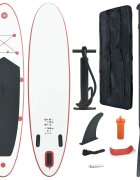vidaXL Stand up paddleboard SUP nafukovací červeno biely