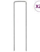 vidaXL Stanové kolíky v U tvare 25 ks 15x35 cm pozinkovaná oceľ