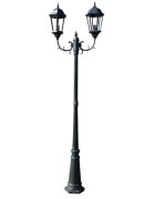 vidaXL Stĺpové záhradné svetlo 2-ramenné 230 cm zelenočierne hliník