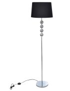 vidaXL Stojaca lampa s vysokým stojanom so 4 ozdobnými guličkami čierna