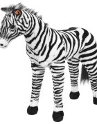 vidaXL Stojaca plyšová hračkárska zebra čierno biela XXL