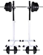vidaXL Stojan na drepy so sadou činiek barbell a dumbbell 605 kg