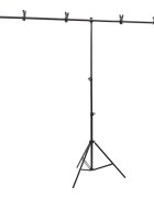 vidaXL Stojan na fotopozadie v tvare T čierny 201x60x(70-200) cm