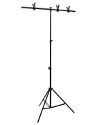 vidaXL Stojan na fotopozadie v tvare T čierny 91x60x(70-200) cm