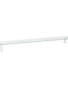 vidaXL Stojan na monitor biely 100x20x8 cm tvrdené sklo a kov