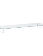 vidaXL Stojan na monitor biely 100x35x8 cm tvrdené sklo a kov