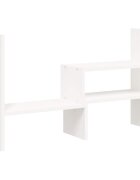 vidaXL Stojan na monitor biely (39-72)x17x43 cm masívna borovica
