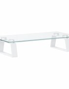 vidaXL Stojan na monitor biely 40x20x8 cm tvrdené sklo a kov