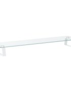 vidaXL Stojan na monitor biely 80x20x8 cm tvrdené sklo a kov