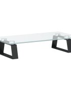 vidaXL Stojan na monitor čierny 40x20x8 cm tvrdené sklo a kov