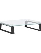 vidaXL Stojan na monitor čierny 40x35x8 cm tvrdené sklo a kov