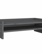 vidaXL Stojan na monitor sivý 50x24x16 cm masívna borovica