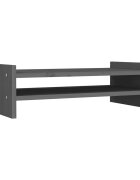 vidaXL Stojan na monitor sivý 50x27x15 cm masívna borovica