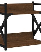 vidaXL Stojan na tlačiareň 2-posch. hnedý dub 40x20x40 cm komp. drevo