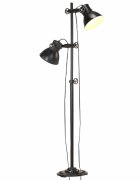 vidaXL Stojanová lampa s 2 podstavcami čierna E27 liatina železa