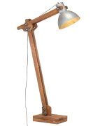 vidaXL Stojanová lampa strieborná masívne mangovníkové drevo E27