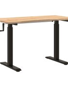 vidaXL Stôl Čierna a prírodná 120 x 60 cm Masívne dubové drevo