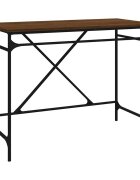 vidaXL Stôl hnedý dub 100x50x75 cm spracované drevo a železo