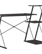 vidaXL Stôl s poličkami čierny 116x50x93 cm