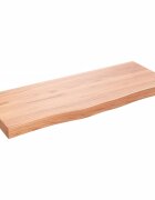 vidaXL Stolová doska bledohnedá 100x40x(2-6) cm ošetrený masívny dub