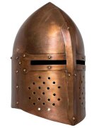 vidaXL Stredoveká rytierska prilba pre LARP starožitná replika medená oceľ