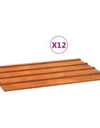 vidaXL Strešné panely 12 ks hrdzavé 60x44 cm cortenová oceľ